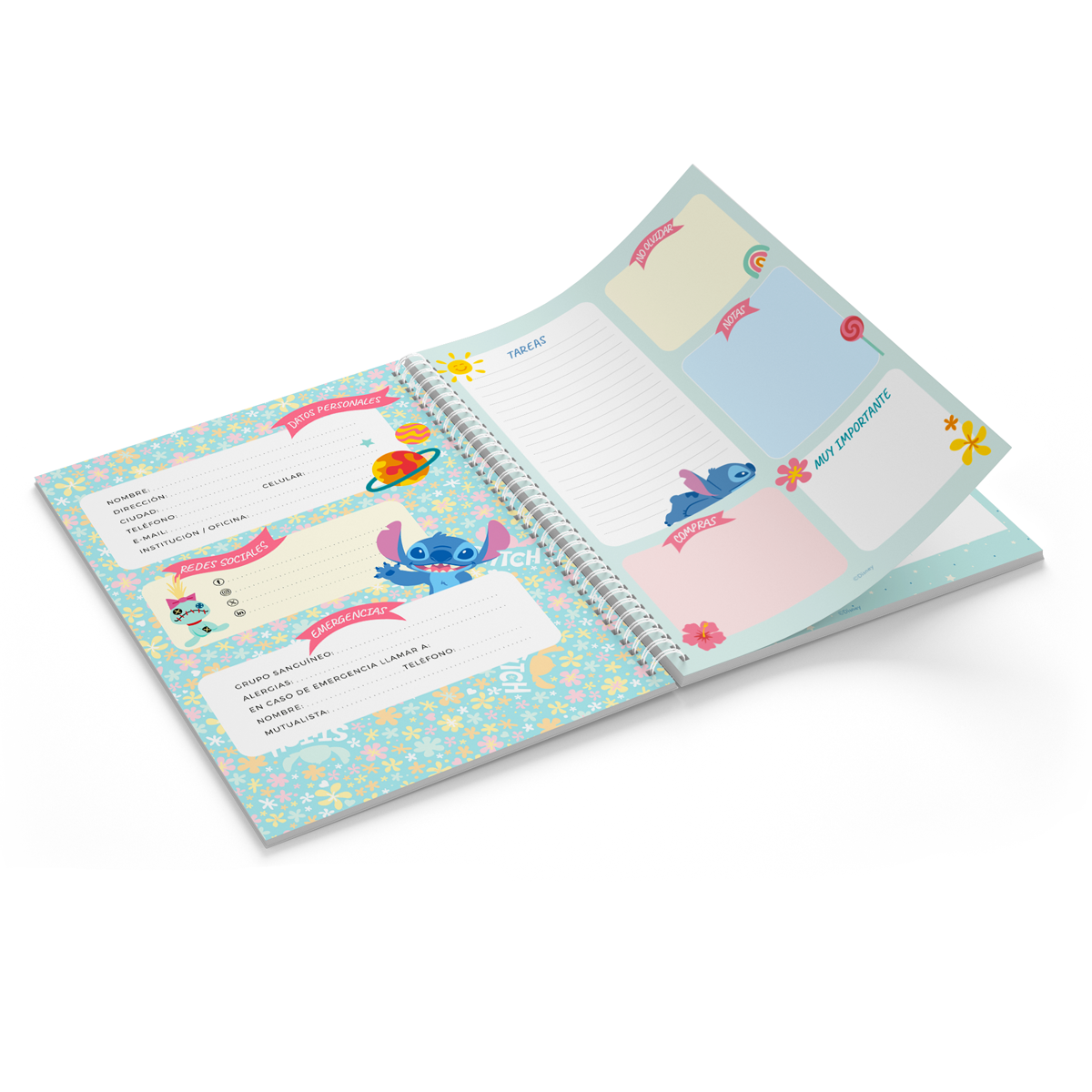 Cuaderno Super Tapa Dura Stitch Disney
