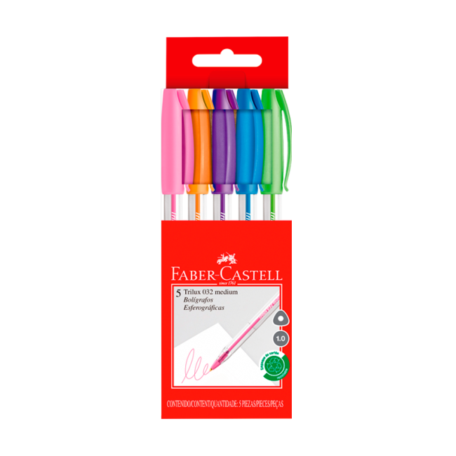 set de lapiceras faber castell colores fuertes