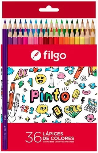 Lápices de Colores Pinto Largos x36 Filgo