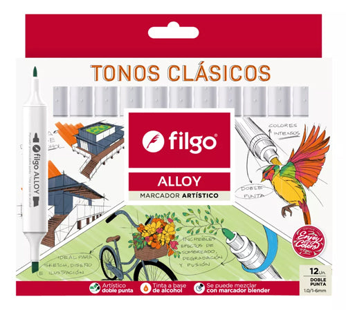 Marcadores Alloy Clásicos x12 Filgo