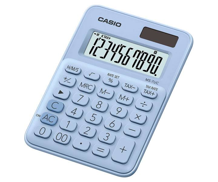 Calculadora Casio MS-7UC Celeste