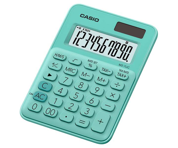 Calculadora MS 7UC Verde Agua Casio