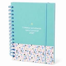 Agenda 2027 con frase celeste confeti
