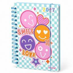 Agenda 2027 celeste con emojis
