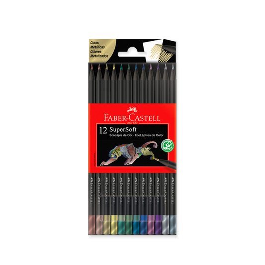 Lapices Supersoft Colores Metalizados x12 Faber-Castell