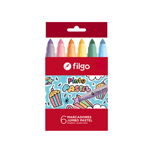 Marcadores Jumbo Pastel x6 Filgo